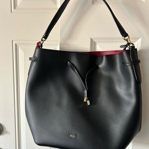 Polo by Ralph Lauren Black and Red Hobo Bag